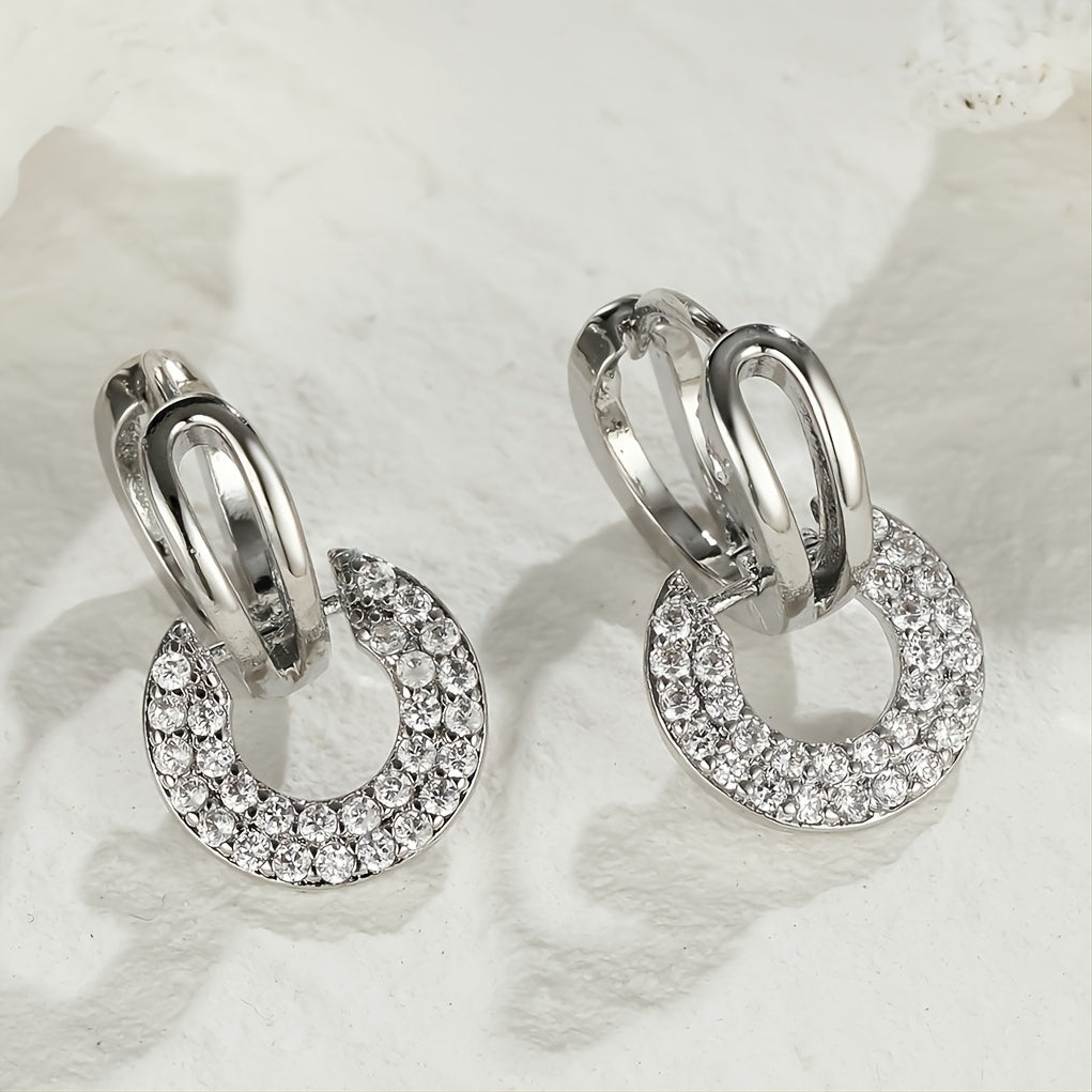Round Synthetic Zirconia Earrings