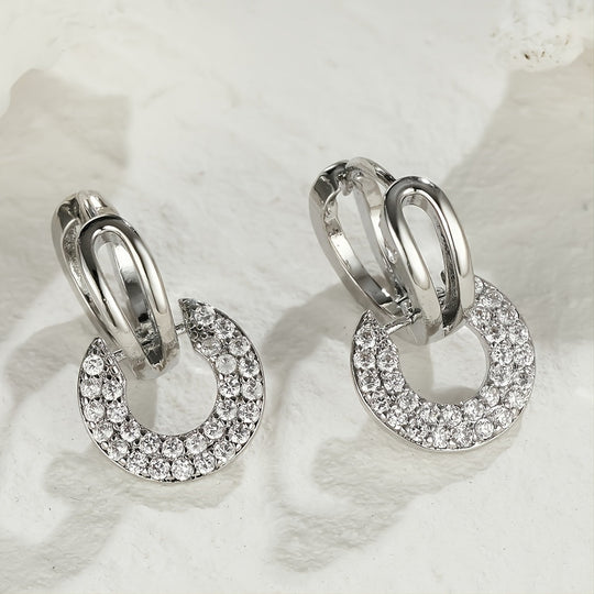 Round Synthetic Zirconia Earrings