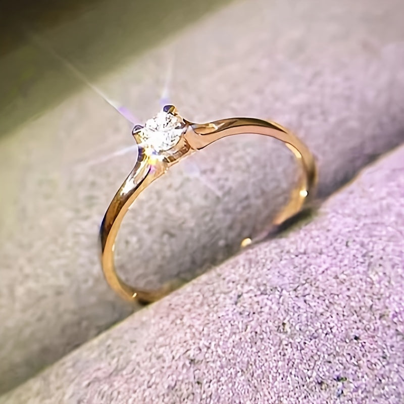 Inlaid White Zirconia 925 Silver Ring
