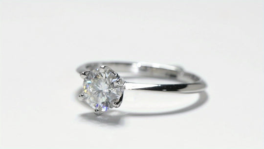 Classic Round Six-Prong Moissanite Engagement Ring