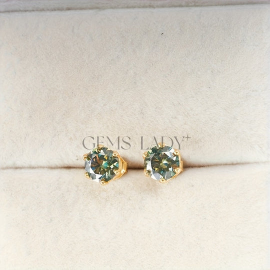 D Color Moissanite Stud Earrings