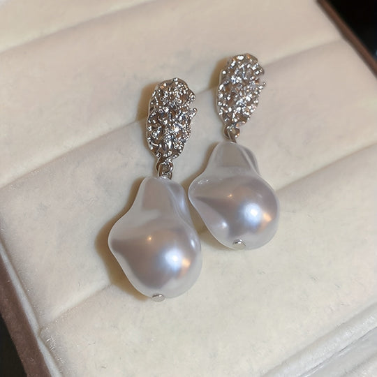 Geometric Irregular Faux Pearl Earrings