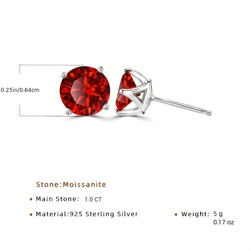 Genuine Moissanite Stud Earrings
