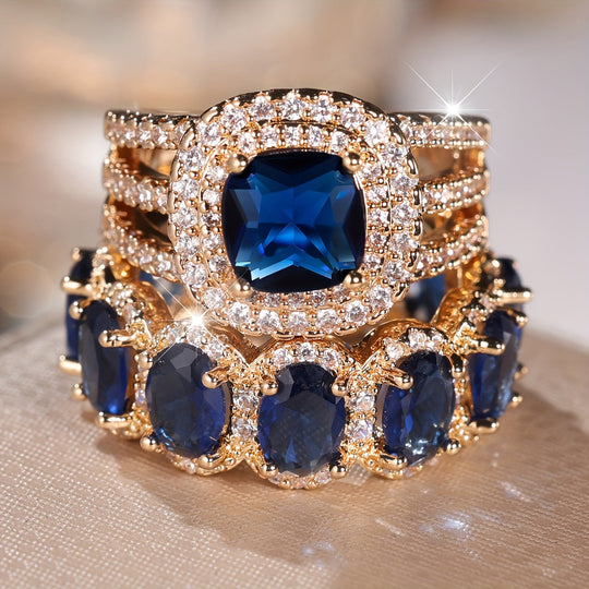 2-Piece Fashionable Synthetic Zirconia Ring