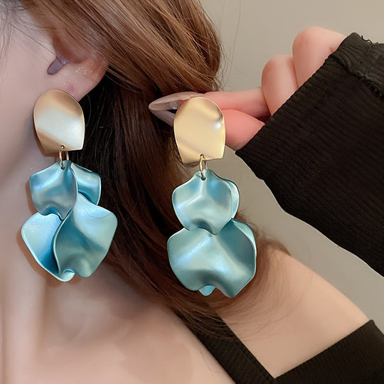 Elegant Acrylic Rose Petal Earrings