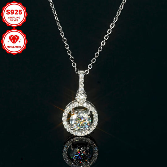 Single Strand Moissanite Pendant Necklace