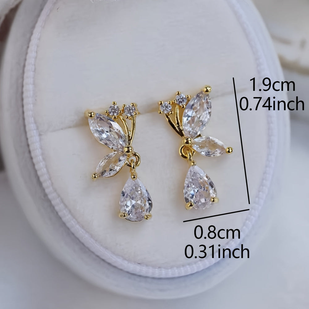 French-Inspired Butterfly Dangle Earrings