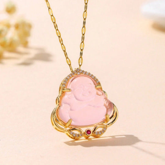 Colorful Jade Buddha Pendant Necklace