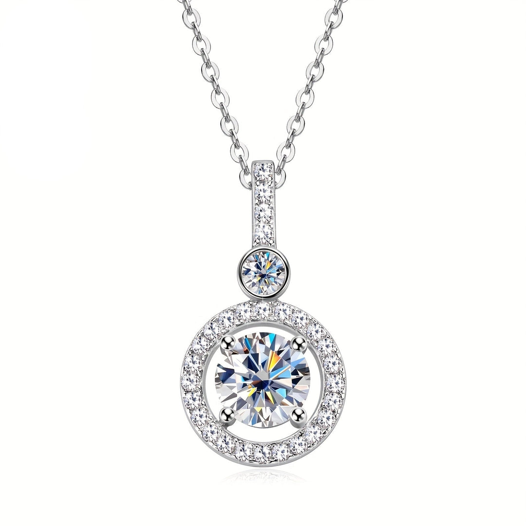 Single Strand Moissanite Pendant Necklace