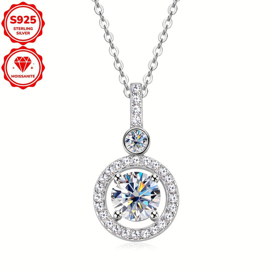 Single Strand Moissanite Pendant Necklace