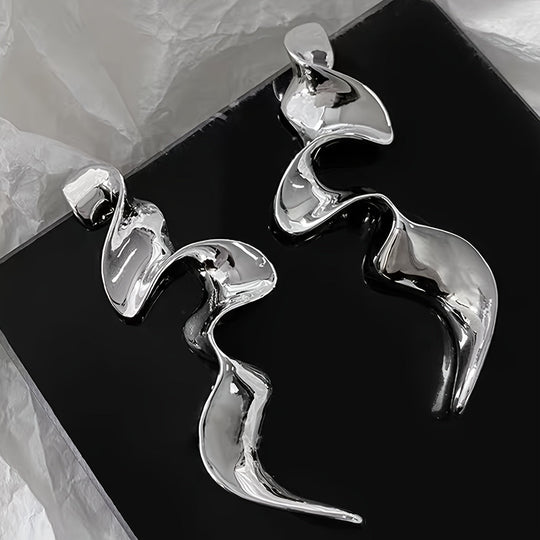 Pair Of French Exaggerated Twists Earrings