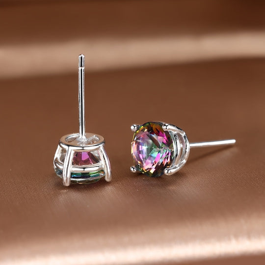 Rainbow Topaz Stud Earrings