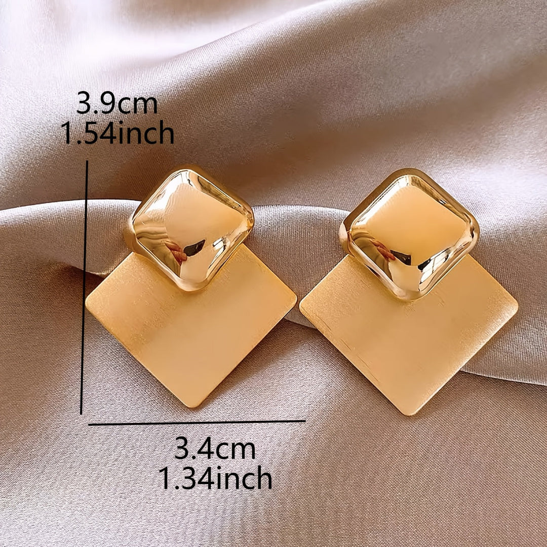 Vintage-Inspired Geometric Square Earrings