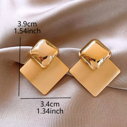 Vintage-Inspired Geometric Square Earrings