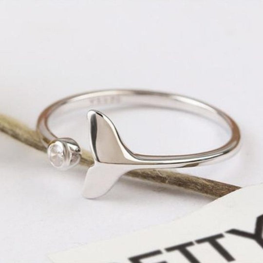 Dolphin Tail Ring and Adjustable Zirconia