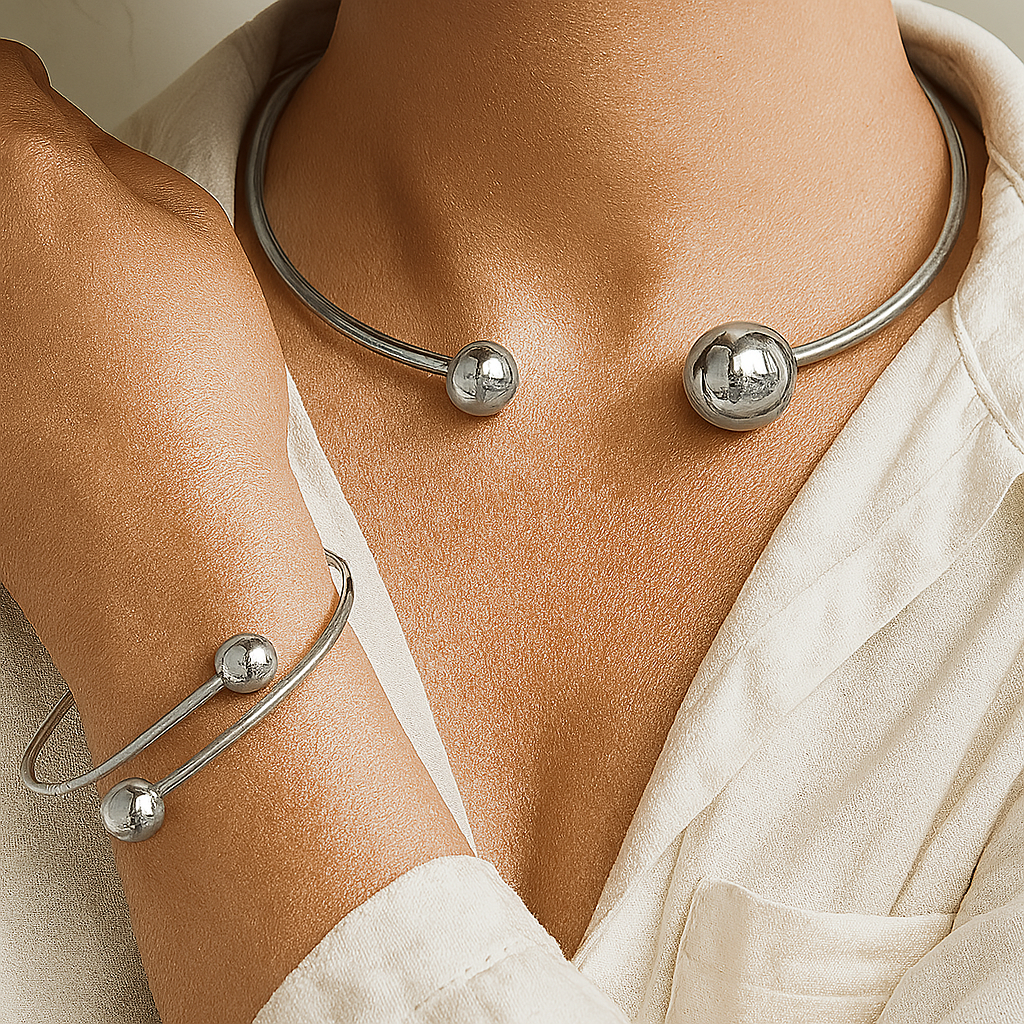Minimalist Glow Collar & Cuff Bracelet Set