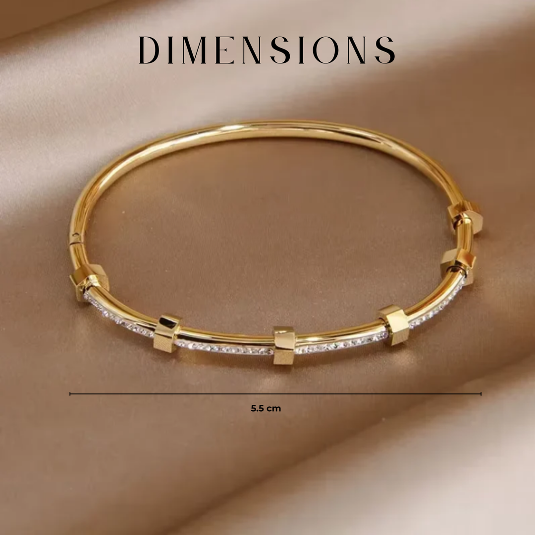 Bright Golden Plated Bracelet with Moissaniet cover