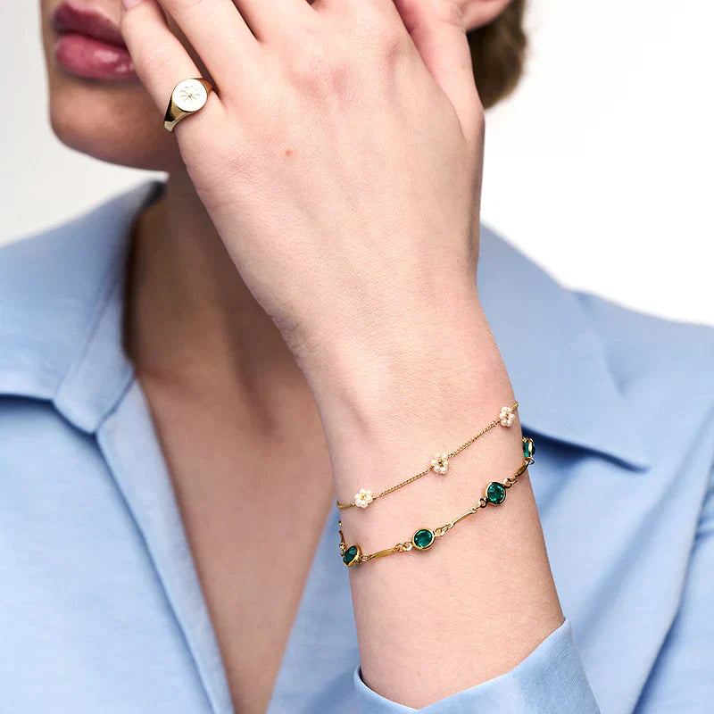 Emerald Link Chain Bracelet