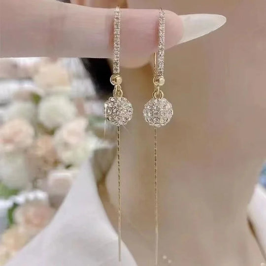 Women's  Zircon Ball Pendant  Earrings
