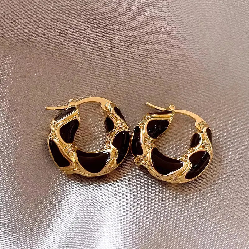Light Luxury Rhinestone Hoops