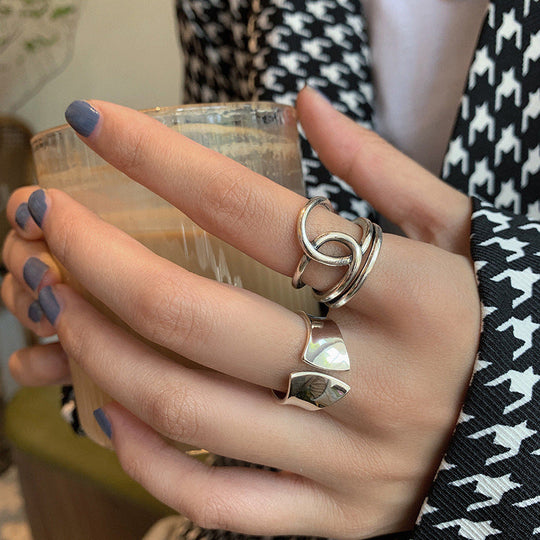 Big Silver Knot Thumb Ring