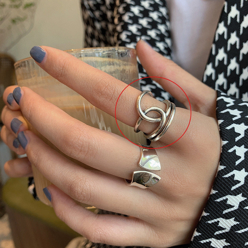Big Silver Knot Thumb Ring
