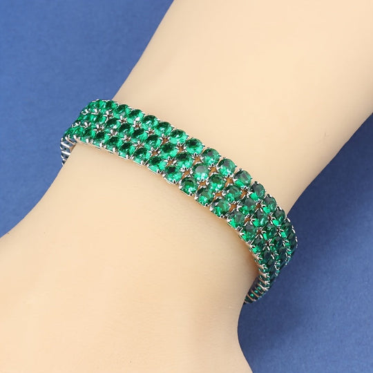Women'S Sporty Tennis Bracelet with Synthetic zirconia Stones