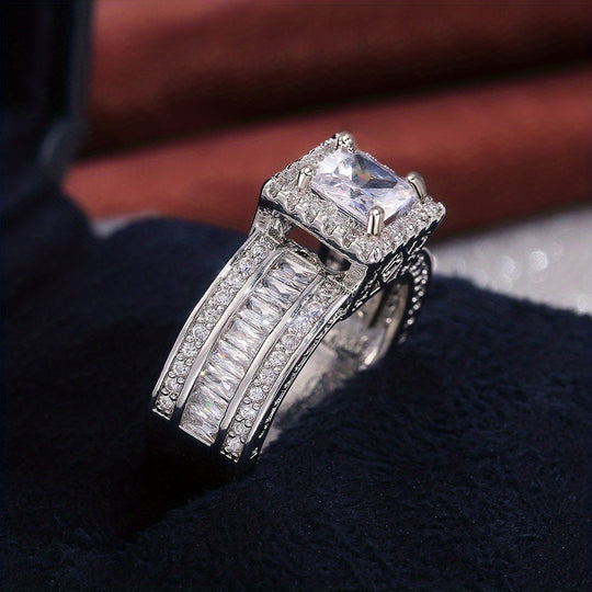 Versatile Square Cut Zirconia Ring