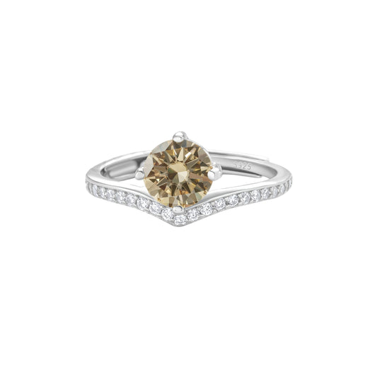 Elegant Round Moissanite Ring