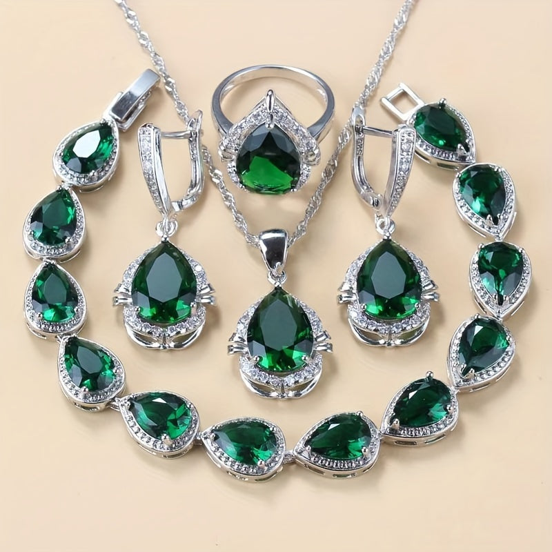 Elegant 5-Piece zirconia Jewelry Set