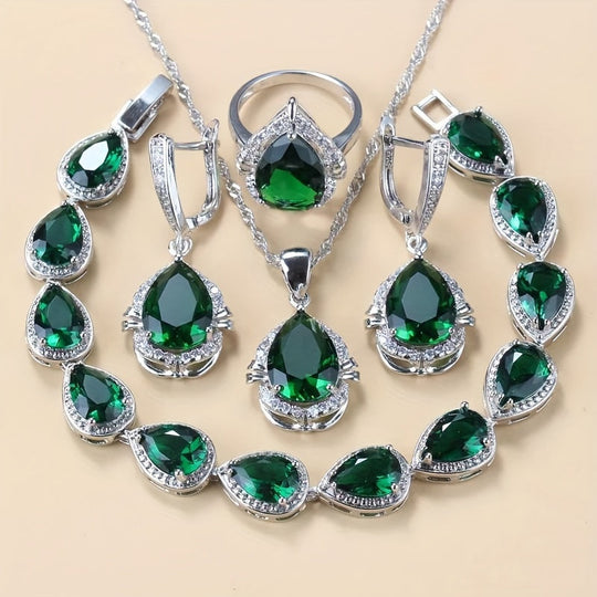 Elegant 5-Piece zirconia Jewelry Set