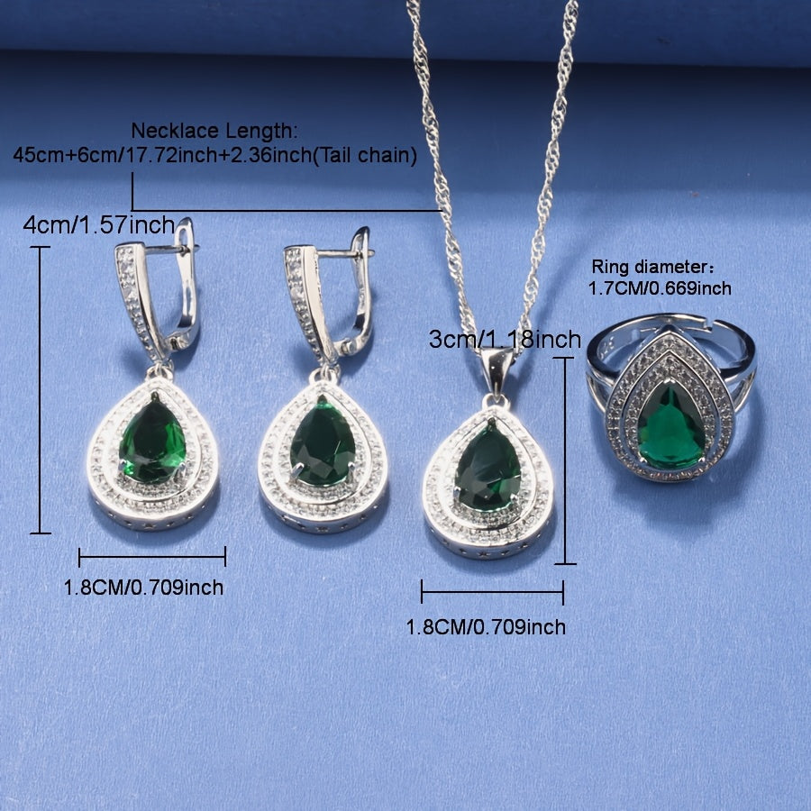 5pcs Plated Silvery Trendy Jewelry Set