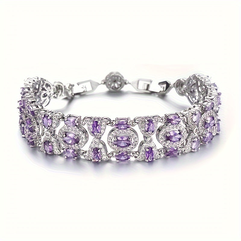 Elegant Colorful Cubic Zirconia Tennis Bracelet