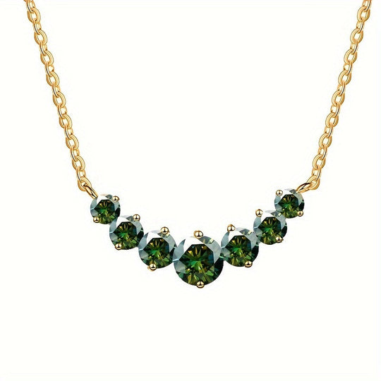 Gold-Plated Moissanite Pendant Necklace
