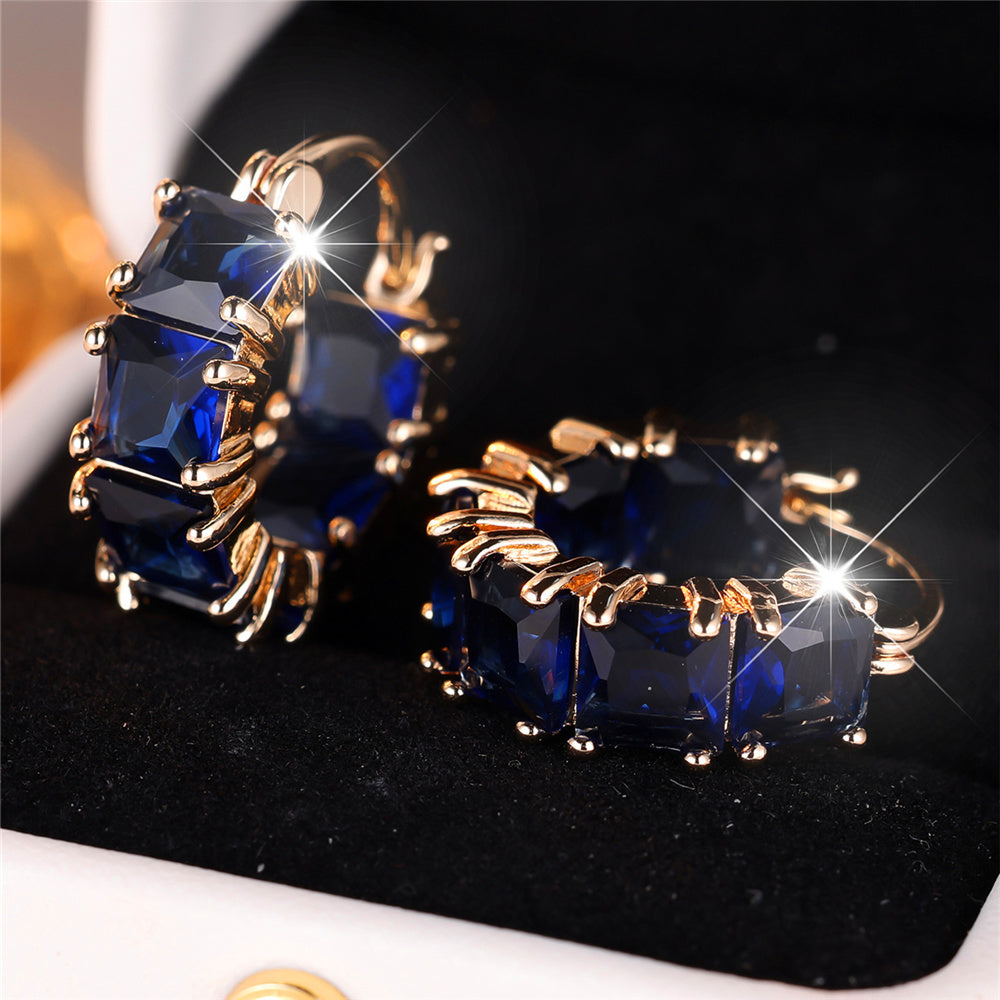 Vintage Zirconia Hoop Earrings