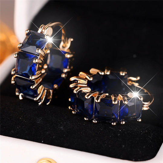 Vintage Zirconia Hoop Earrings