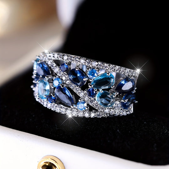 Vintage Blue Gemstone Promise Ring