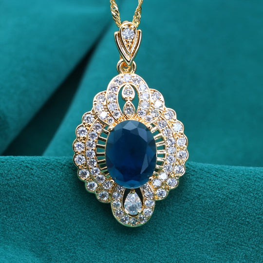 Vintage Synthetic Zirconia Pendant Necklace