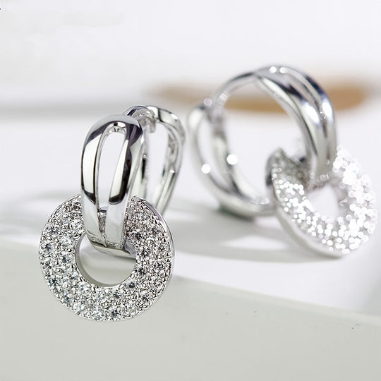 Round Synthetic Zirconia Earrings