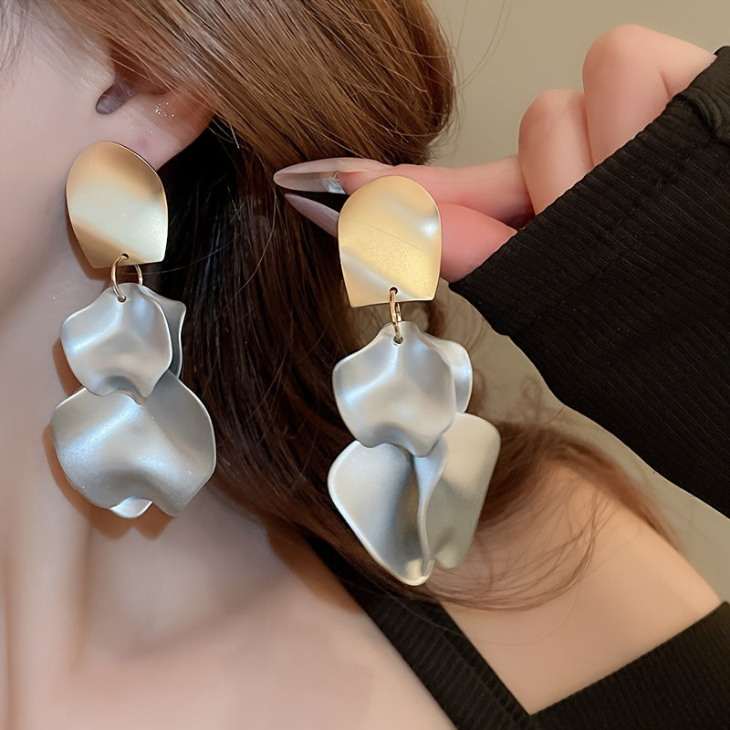 Elegant Acrylic Rose Petal Earrings