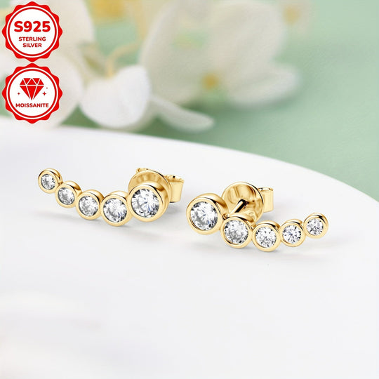 Elegant Sterling Silver Moissanite Stud Earrings