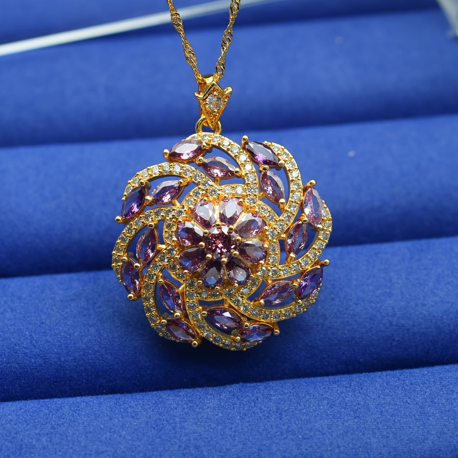 Elegant Multicolor Cubic Zirconia Pendant Necklace
