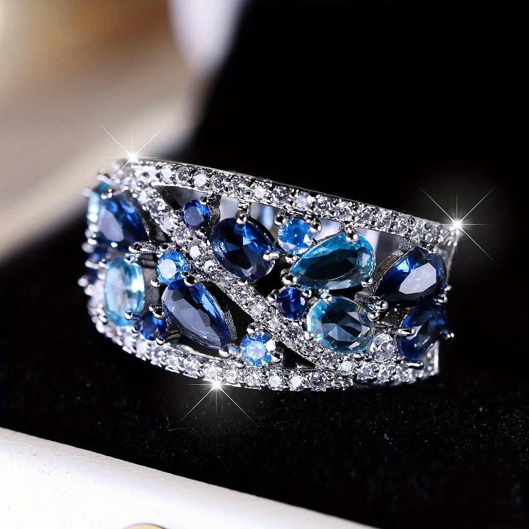 Vintage Blue Gemstone Promise Ring