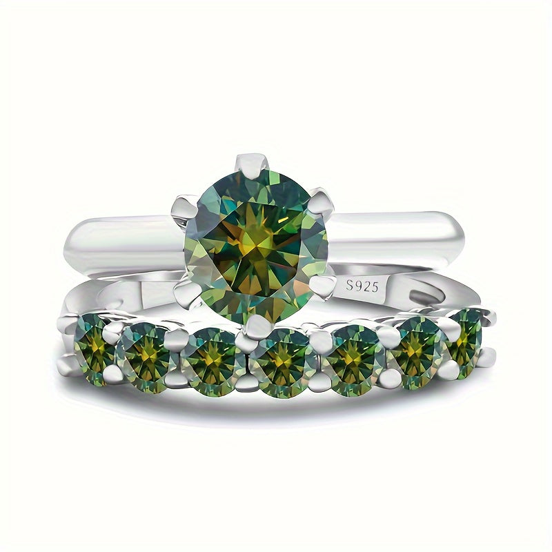Classic French-Style Stackable Moissanite Ring Set