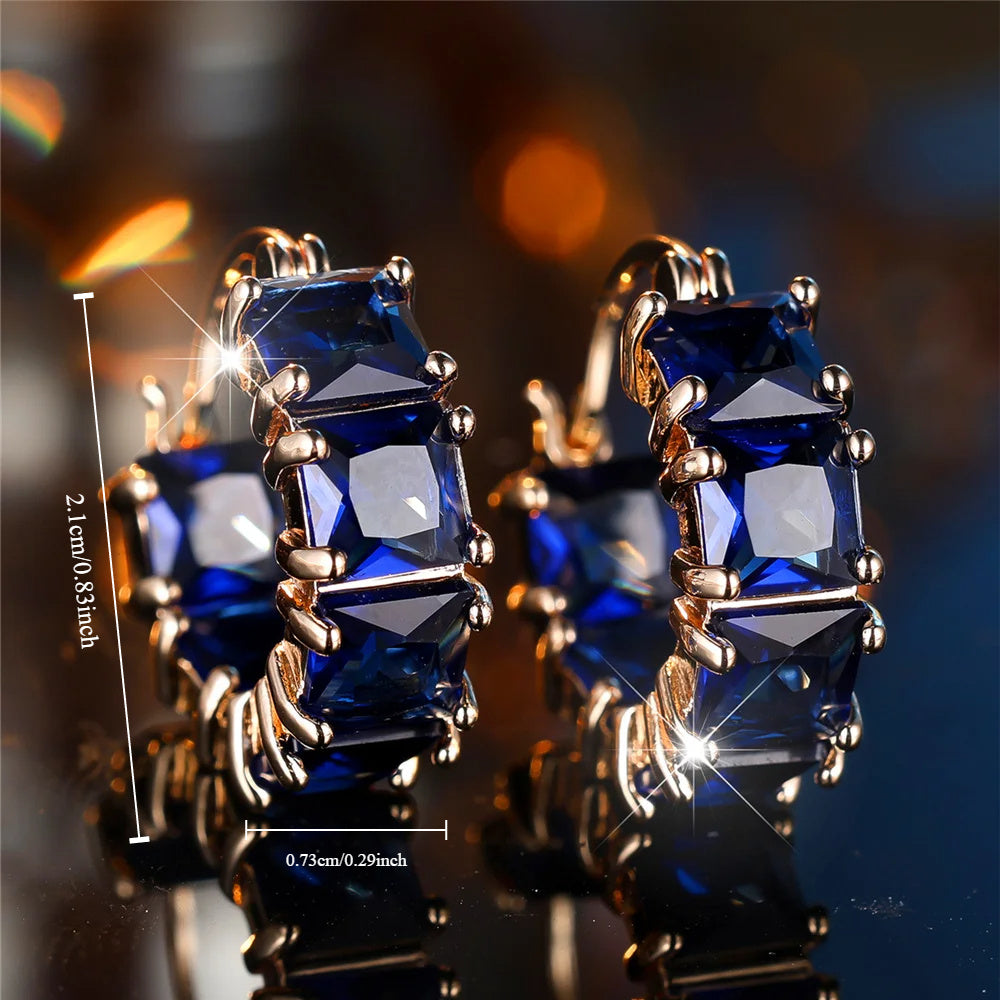 Vintage Zirconia Hoop Earrings