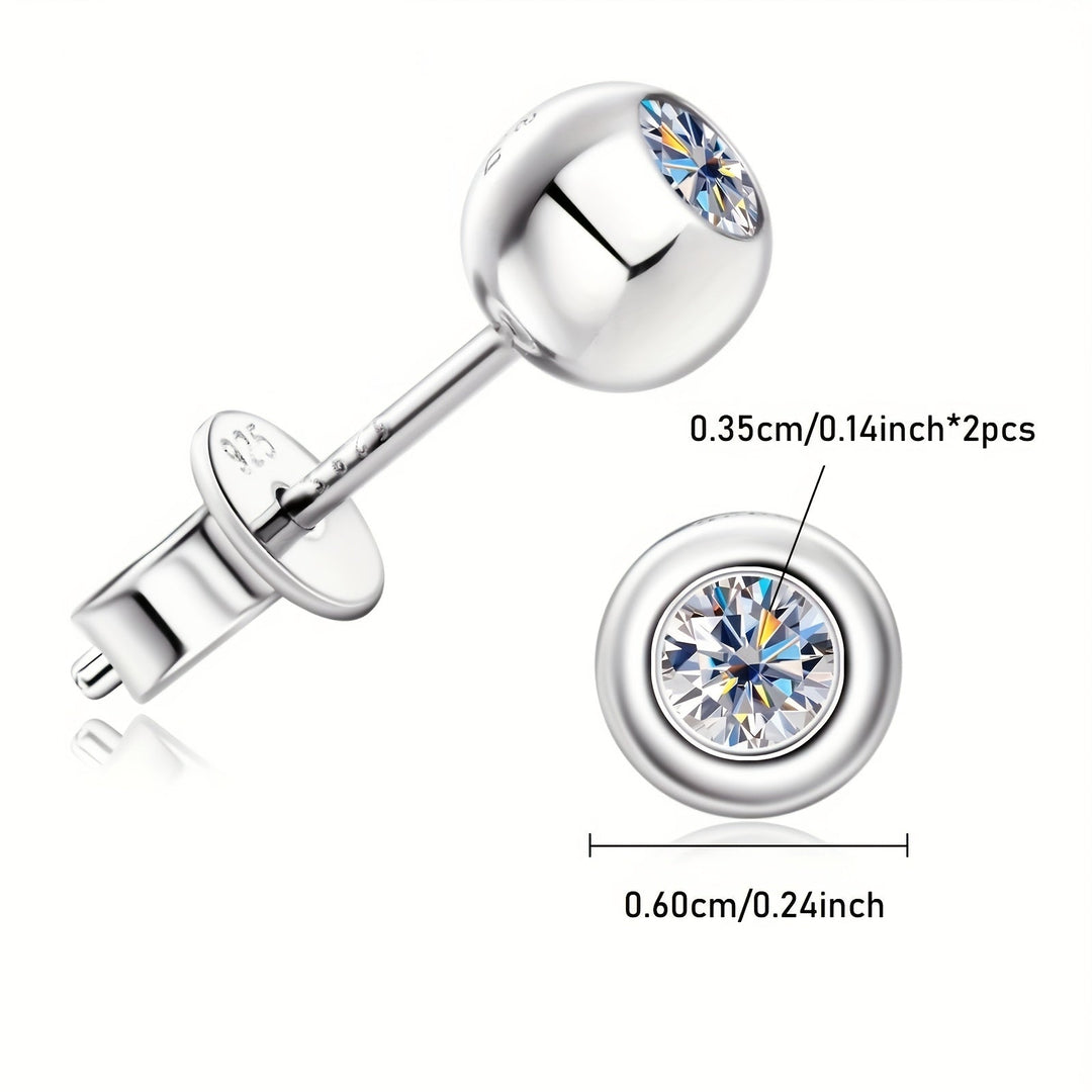 Round Moissanite Bubble Earrings