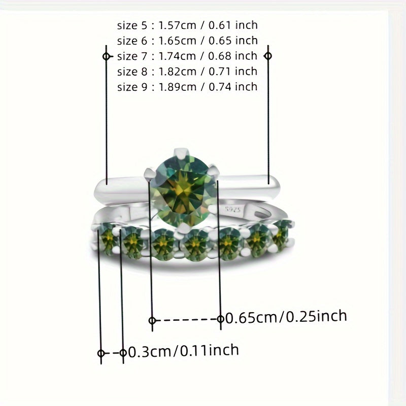 Classic French-Style Stackable Moissanite Ring Set