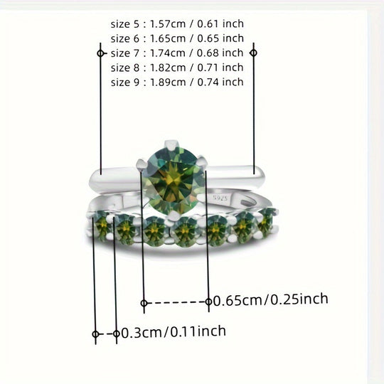 Classic French-Style Stackable Moissanite Ring Set