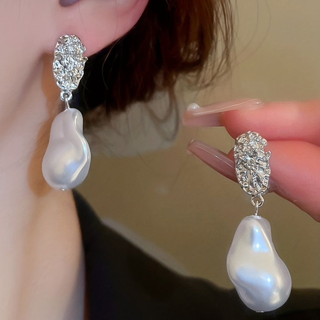 Geometric Irregular Faux Pearl Earrings