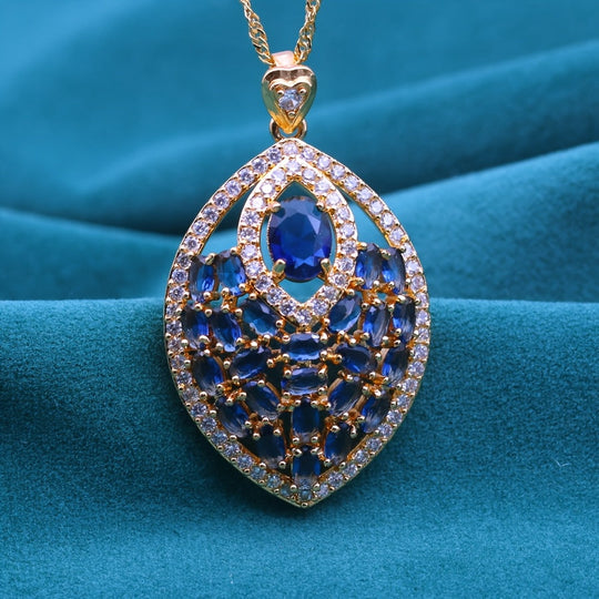 Elegant Multicolor Cubic Zirconia Pendant Necklace